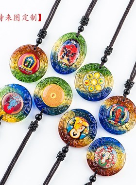 绿度母藏式佛像吊坠琉璃密宗唐卡本命佛护身观音地藏文殊楞严心经