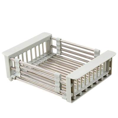 厨房水槽可伸缩304不锈钢沥水篮洗碗洗菜池置物架碗碟架沥水架塑