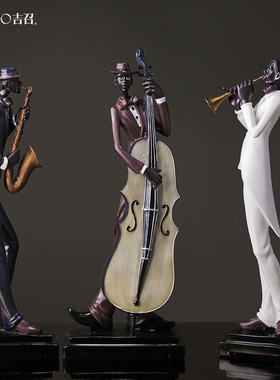 电视柜玄关装客厅摆件家居美式软装爵士乐队艺术品酒吧咖啡厅