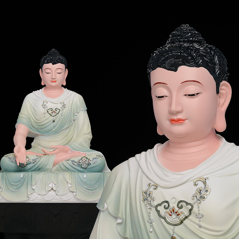 好货汉白玉释迦牟尼佛像说法佛如来佛祖三宝佛坐像居家寺庙供奉摆