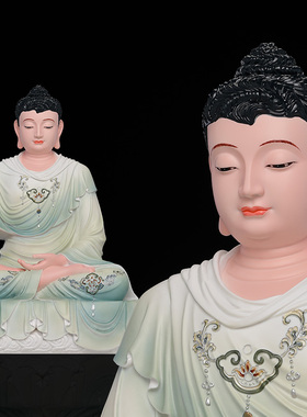 好货汉白玉释迦牟尼佛像说法佛如来佛祖三宝佛坐像居家寺庙供奉摆