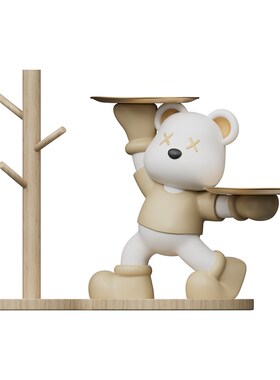 暴力熊玄关钥匙收纳摆件入户家居客厅托盘置物架搬家乔迁新居礼品