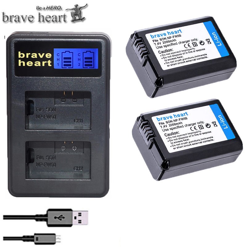 2x bateria NP FW50 NPFW50 NP-FW50 Battery for SONY NEX 5T 5R