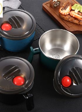 1.3L 304 Stainless Steel Noodle Bowl with Handgrip and Lid