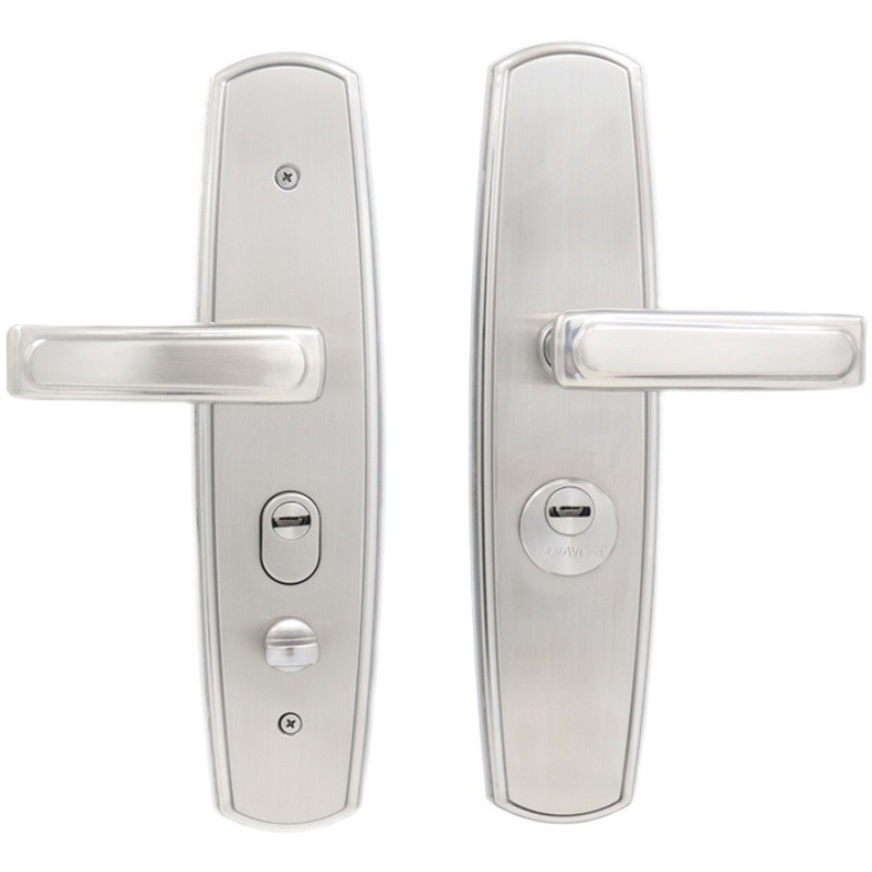 防盗门锁套装304不锈钢家用通用型大门木门门把手柄老式入户锁具