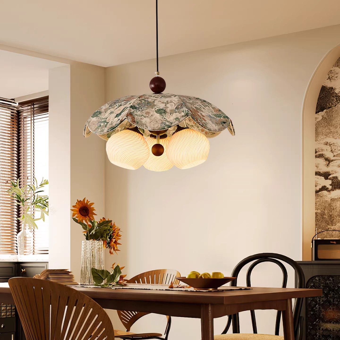 中古风卧室吊灯法式复古布艺花朵灯宋式美学主卧灯2025新款灯具,家装灯饰光源,餐厅吊灯,淘宝优惠券,粉丝福利购,淘宝优惠卷