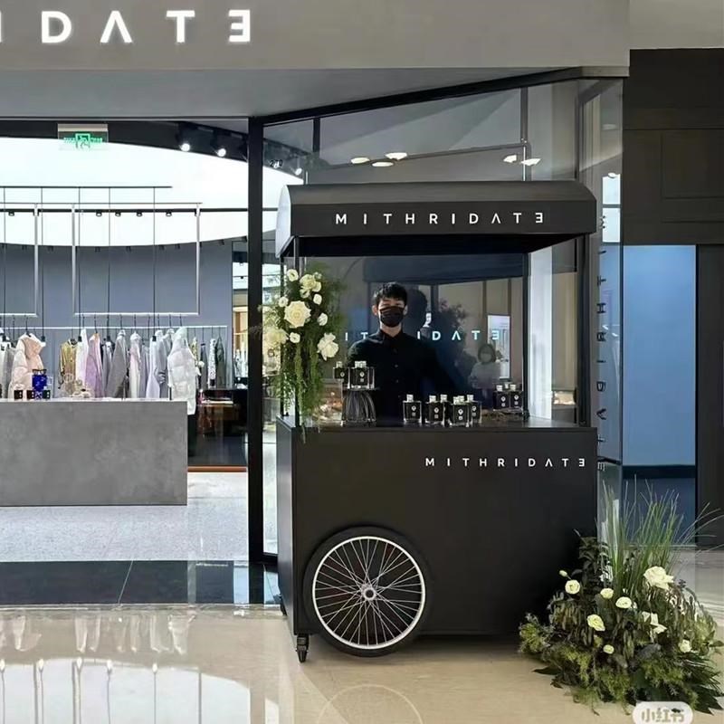 热销铁艺花车摆摊移动地摊位小推车展示架流动集市餐车户外促销售