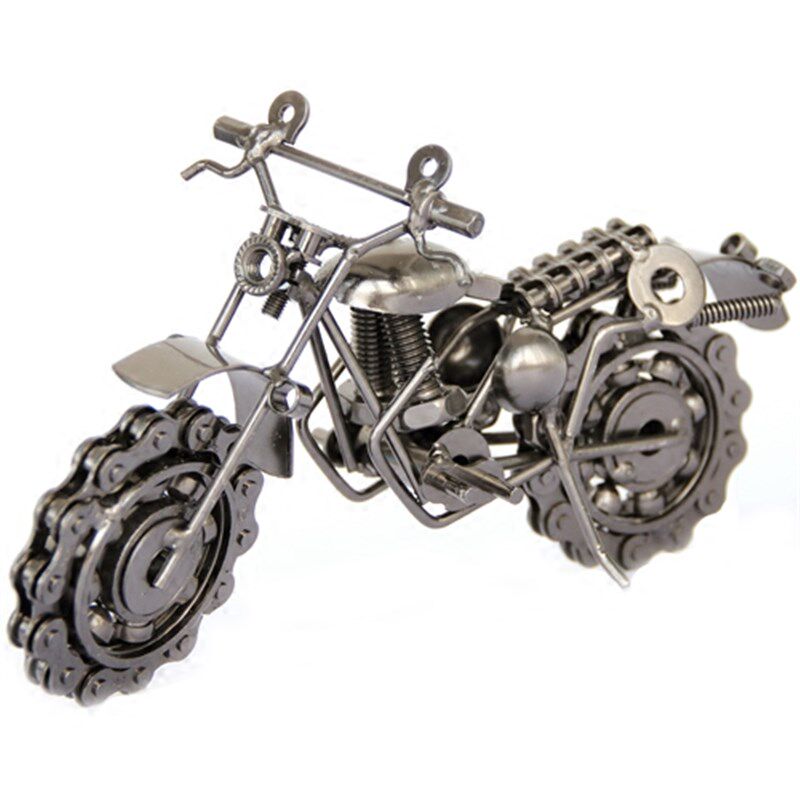 热销金属摩托车饰品摆件创意定制男生礼物品手工家居铁艺小工艺品