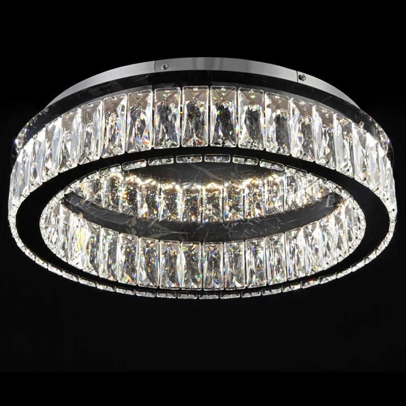 中山厂家新款创意led轻奢水晶灯饰客厅灯具家装主卧室吸顶灯