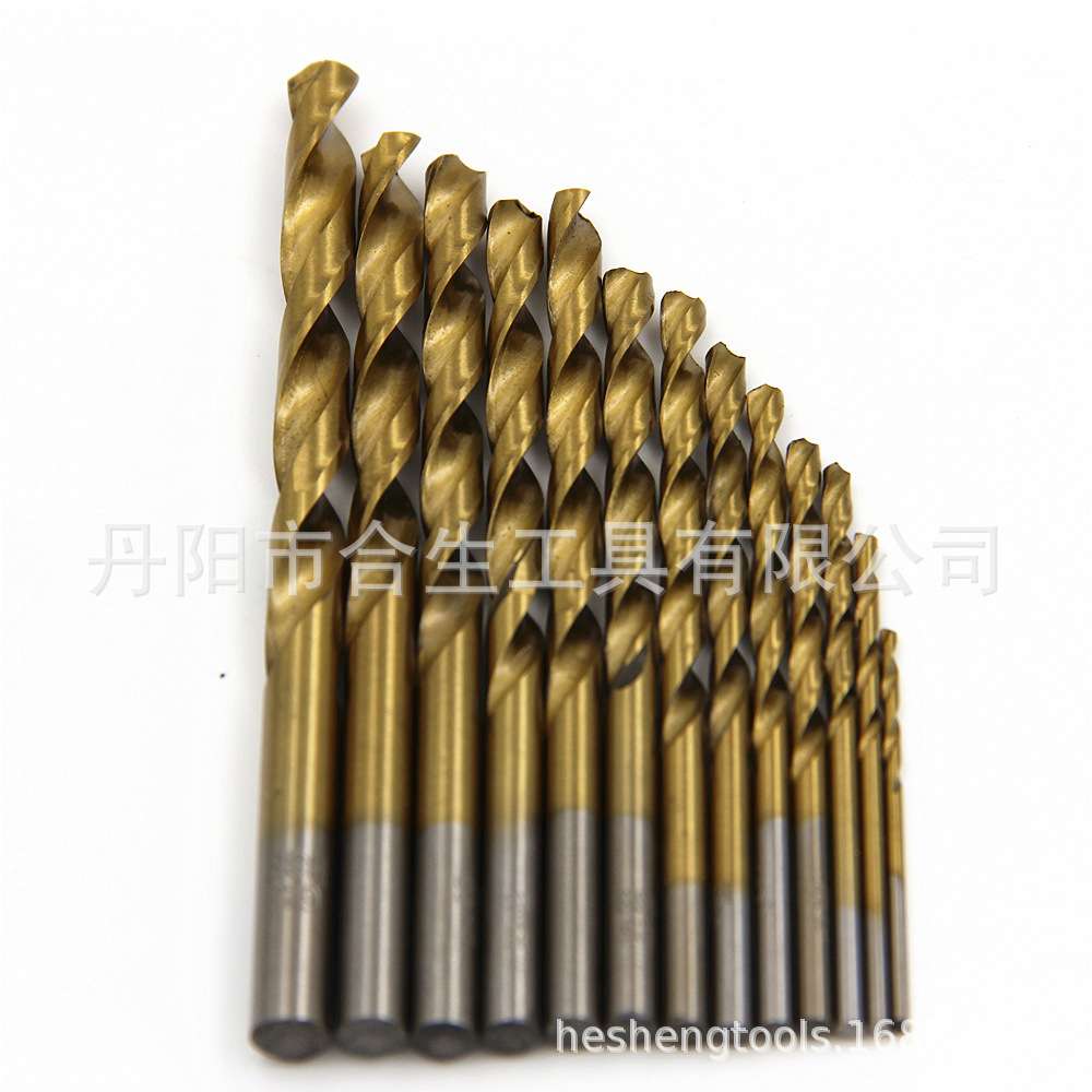 跨境大13PC镀钛麻花钻头2mm3.2mm10.5mm12mm铁板开孔钻孔电钻配件