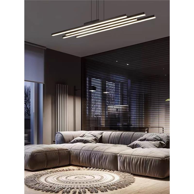 北欧极简客厅吸顶灯2023年新款现代简约大气无主灯照明led长条灯