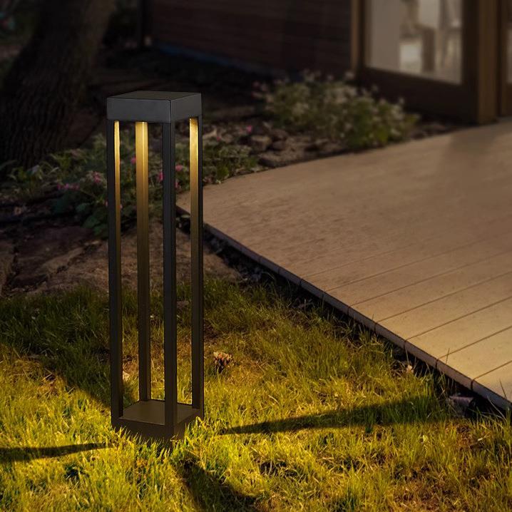 户外草坪灯景观庭院草地灯LED方形四面发光别墅花园插地灯路灯