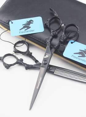 FGL 5.5寸6.0寸黑色怪龙柄美发剪 理发剪 平剪 牙剪 打薄剪