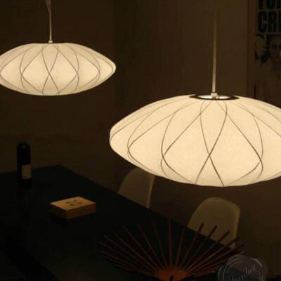中古诧寂风餐厅吊灯日式蚕丝灯具设计师灯笼名宿茶室吧台卧室吊灯