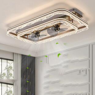 客厅风扇灯现代轻奢大厅吸顶主灯带风扇一体家用卧室房间全屋灯具