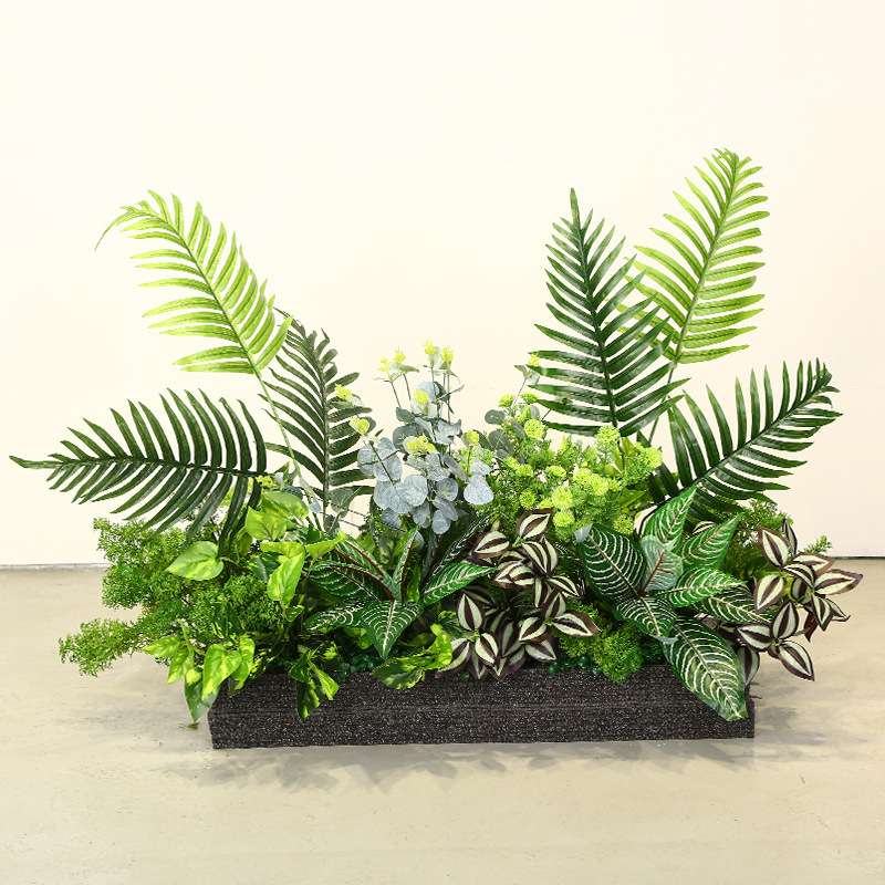 仿真绿植造景组合摆设热带植物隔断花槽花箱仿生假花室内景观装饰