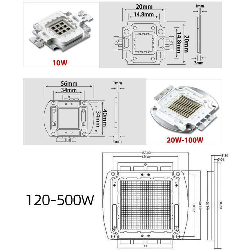10W20W100W集成光源 980nm1100红外发射管LED灯珠 IR红外LED集成
