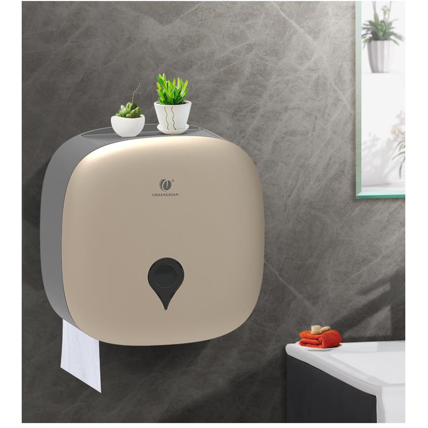 GZ6M新款大卷纸巾盒壁挂式大盘纸巾架公共卫生间卷纸筒塑料厕纸盒