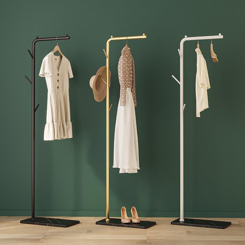 家用挂衣架落地卧室移动轻奢简易室内挂衣服架子单杆式衣帽架小型