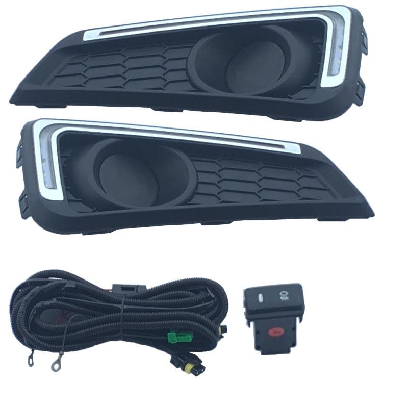 15-19款 锋范 前雾灯 LED日行灯 雾灯换件 前杠灯装饰改装