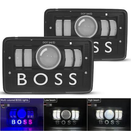 跨境5寸方形牧马人大灯BOSS款汽车led工作灯卡车越野车改装车灯