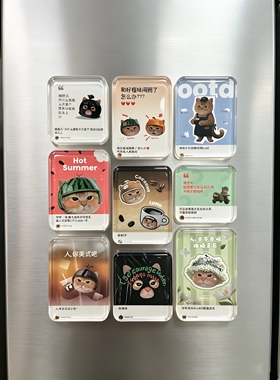 已经把小猫咪贴纸做成冰箱贴了！