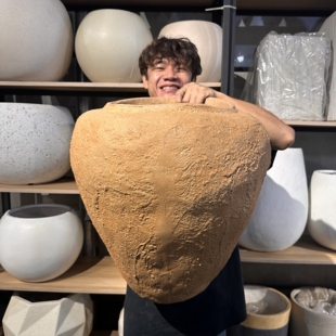 侘寂异形大陶罐中古风新中式宋式美学南法风咖啡厅民宿酒店大花盆