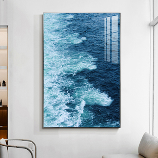 背景风景挂画装饰画浪花大海沙滩书房客蓝玄关办公室酒店餐厅卧室