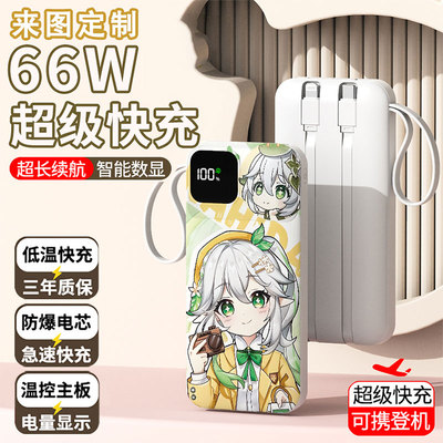 草神纳西妲充电宝20000毫安10000移动电源快充动漫迷你LOGO定制图