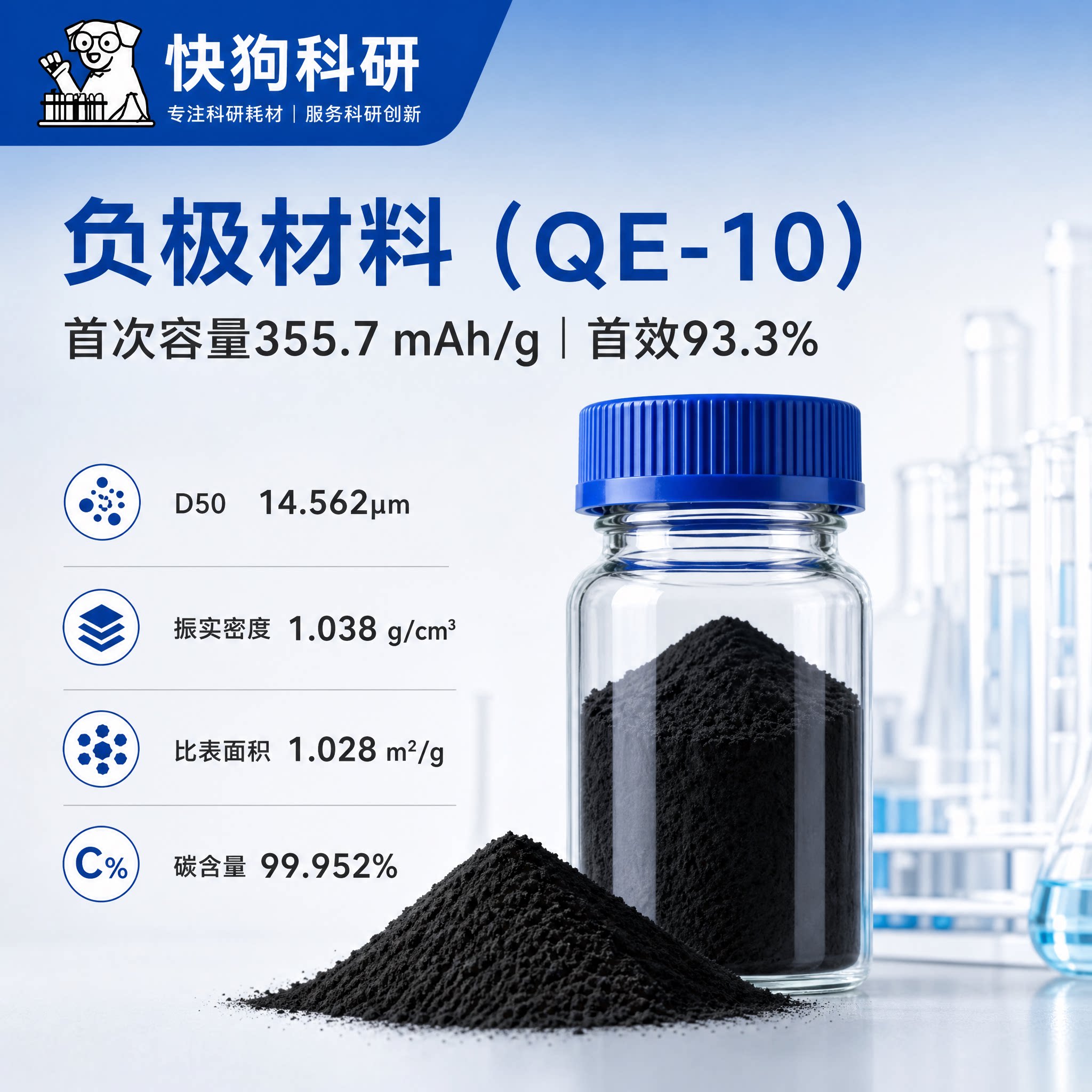 负极材料QE-10高容量高首效