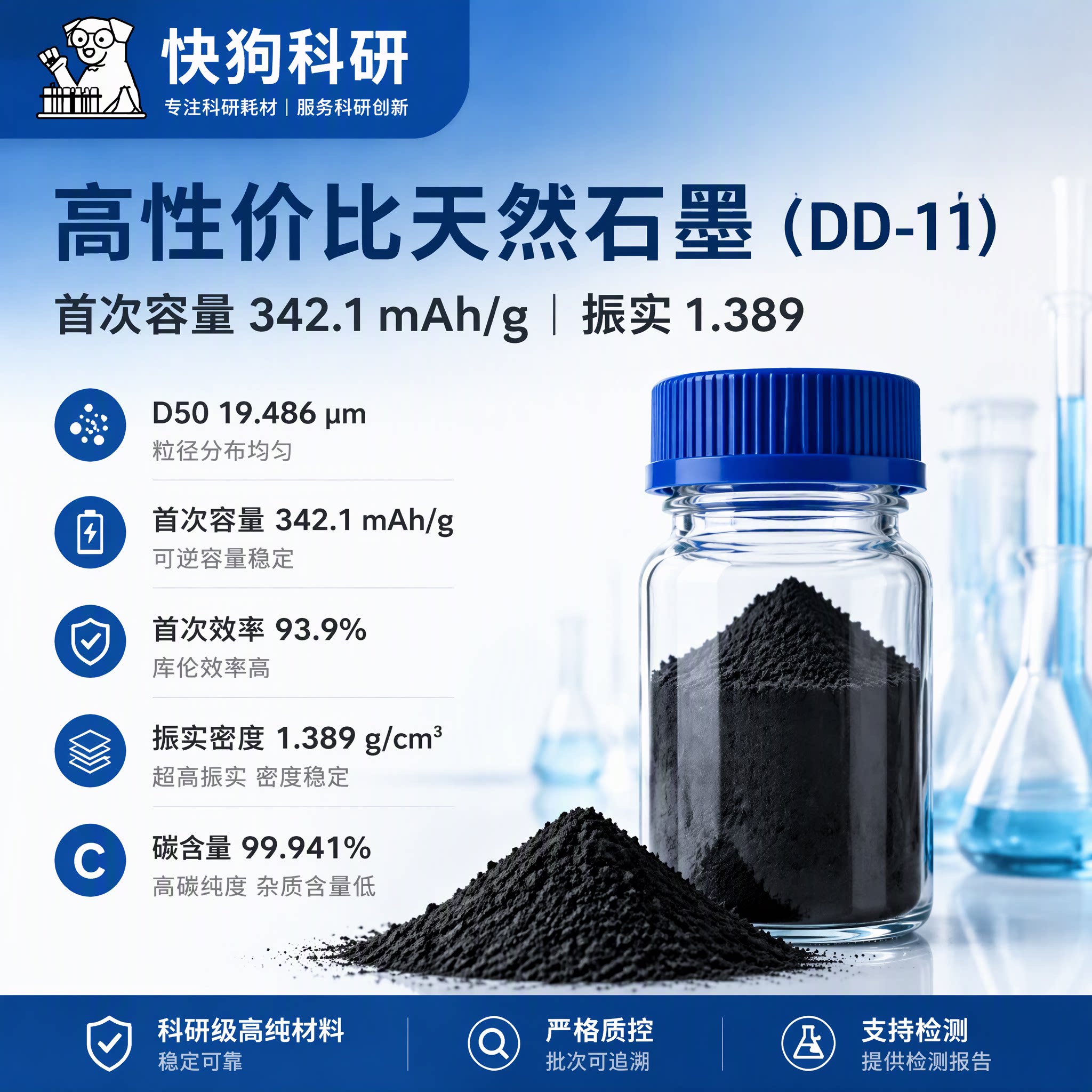 天然石墨粉DD-11高容量科研用