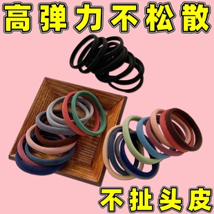 橡皮筋发圈女简约高弹力扎马尾D不伤发黑色加粗扎头发发圈耐用