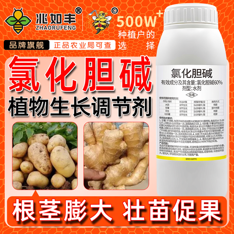 氯化胆碱控旺调节壮苗促果膨大红薯土豆作物通用植物生长调节剂