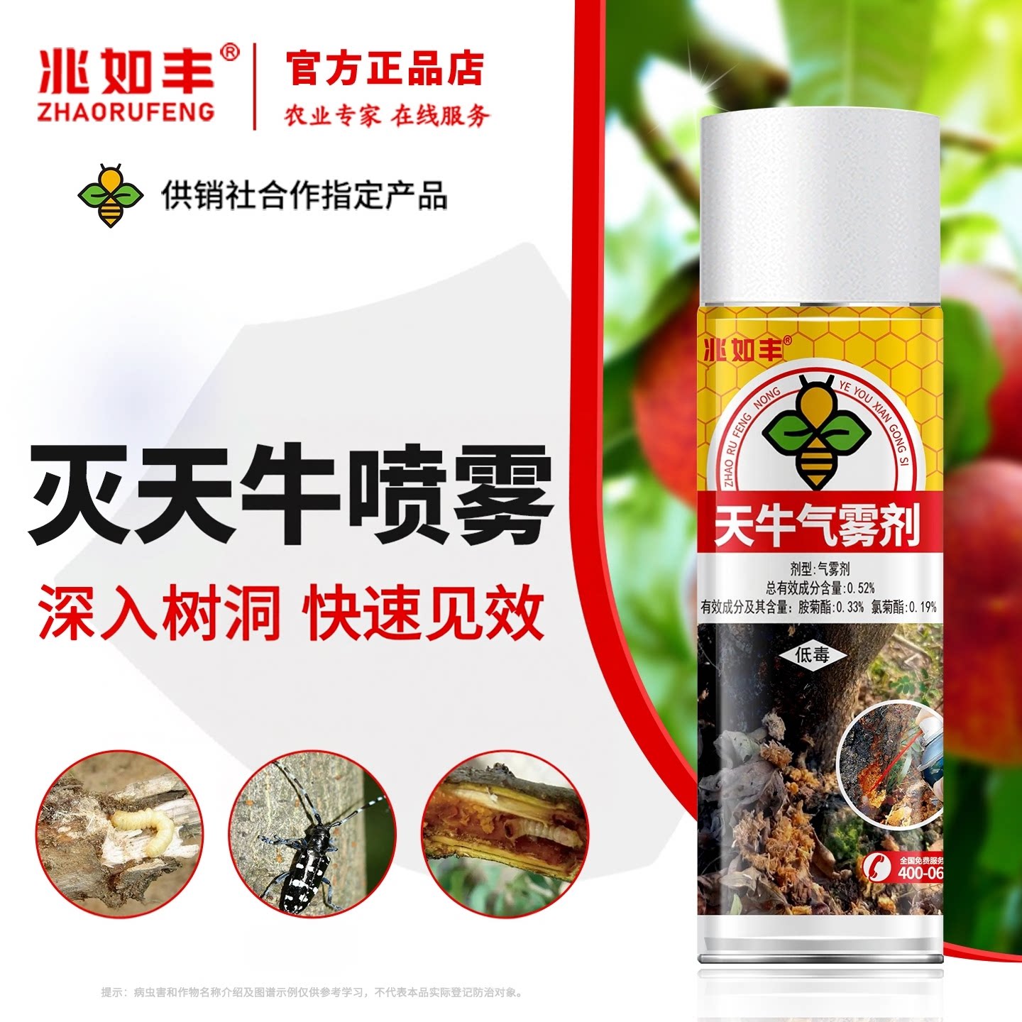 兆如丰天牛专用氨氯菊酯除虫喷雾图片