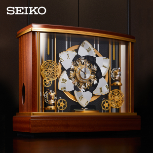 SEIKO精工台钟奢华大气家居钟整点音乐报时水晶装 饰DECOR系列座钟