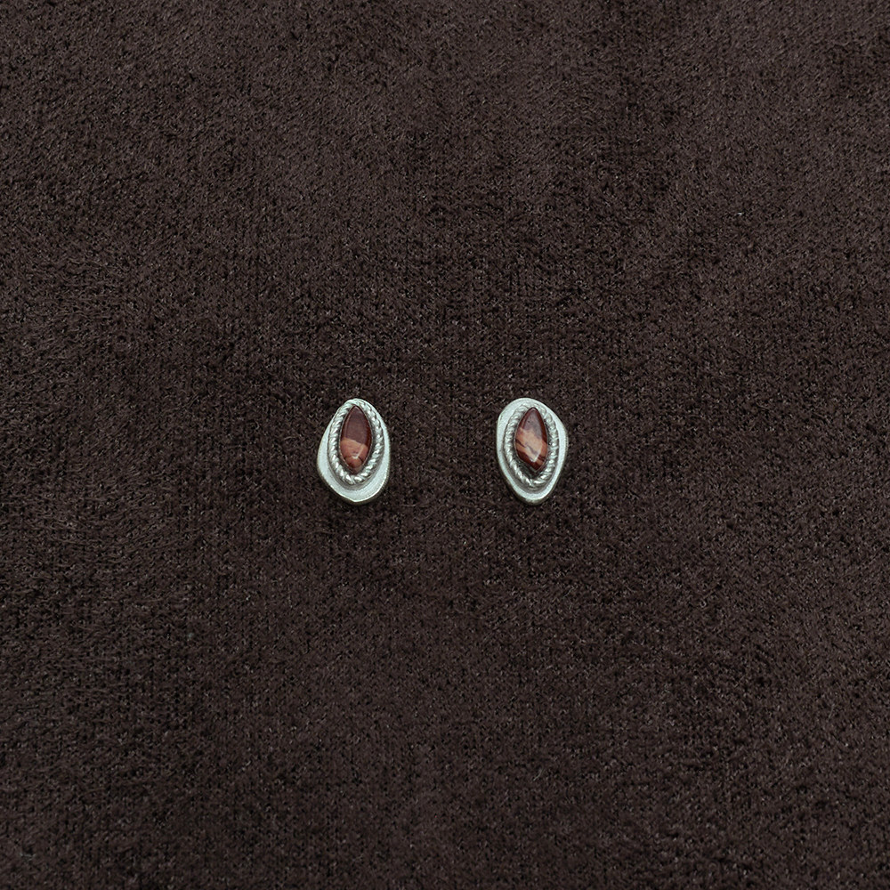 OLIO E ACETO油醋汁&middot;纯银花蕊耳钉 红蛇皮玉青金石 新年礼物