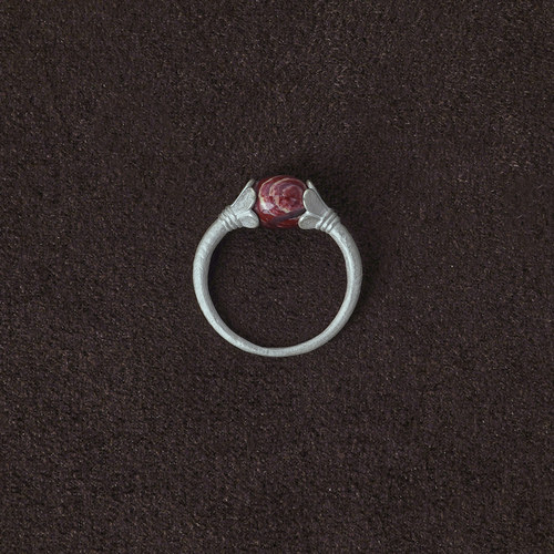 OLIO E ACETO油醋汁·纯银花苞戒指 红蛇皮玉青金石灰玛瑙珍珠