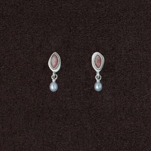 OLIO E ACETO油醋汁 七夕系列·纯银红纹石珍珠吊坠耳钉