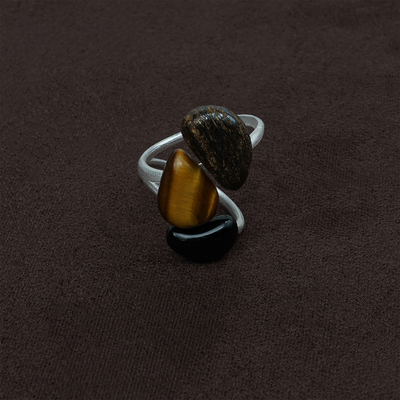 OLIO E ACETO油醋汁·纯银流晖戒指 虎眼石玛瑙