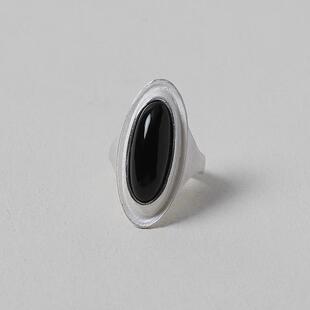 OLIO E ACETO油醋汁·纯银恒星戒指 黑曜石白玛瑙