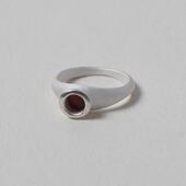 OLIO 新年礼物 黑红玛瑙 ACETO油醋汁·纯银圆湖戒指