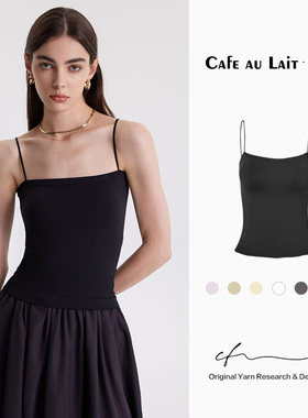 Cafe au Lait卡弗蕾-Ice Black冰感雾面凉感高弹平口吊带背心U665
