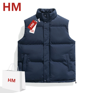 HM运动旗舰店 2024新款加厚保暖青春时尚潮流色系立领羽绒服马甲