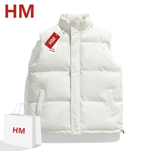 HM运动旗舰店 2024新款加厚保暖青春时尚百搭纯色立领羽绒服马甲