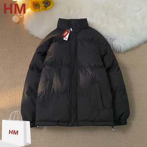 HM运动旗舰店 反季清仓羽绒棉服男女潮牌宽松保暖立领面包服外套