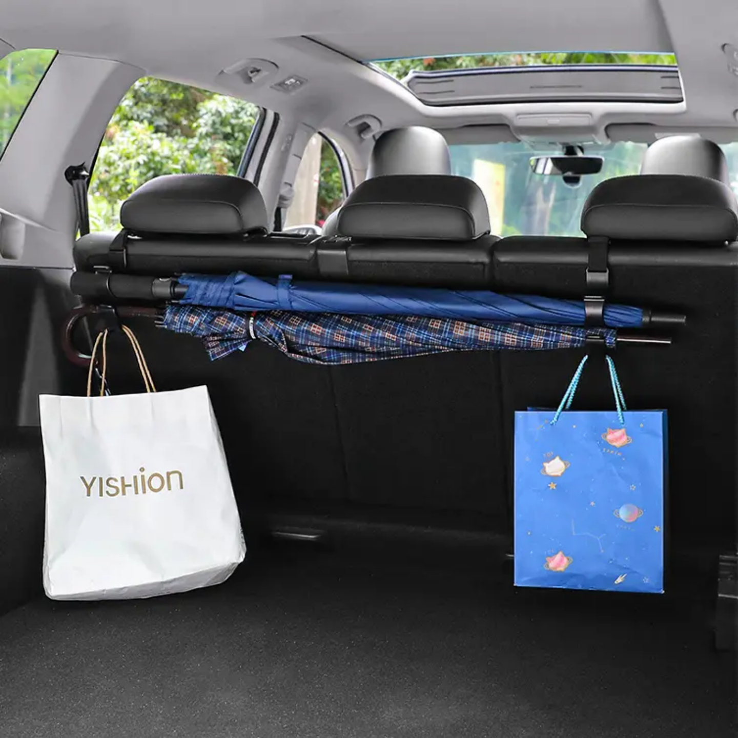 车内挂钩汽车挂钩座椅背挂钩多功能后备箱雨伞固定架车载雨伞收纳