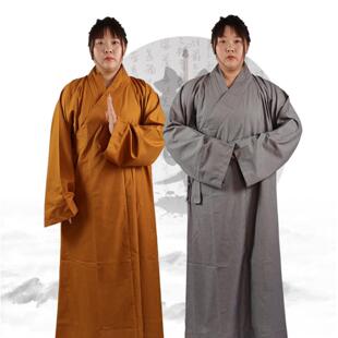 僧衣僧服长衫春秋季和尚尼姑出家师父僧侣中长棉大褂长褂灰色黄色