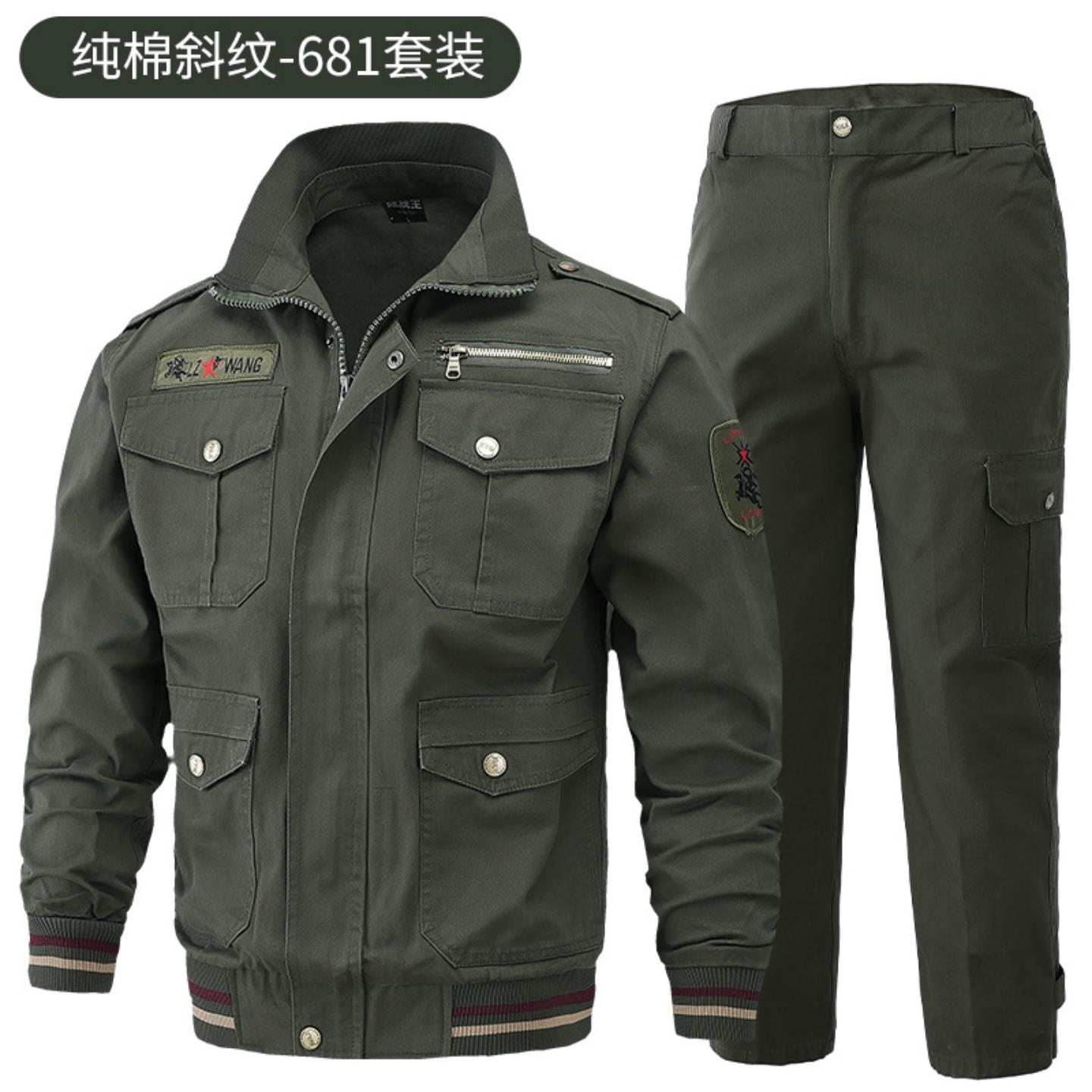 棉水洗斜纹作训服套装男耐磨劳保