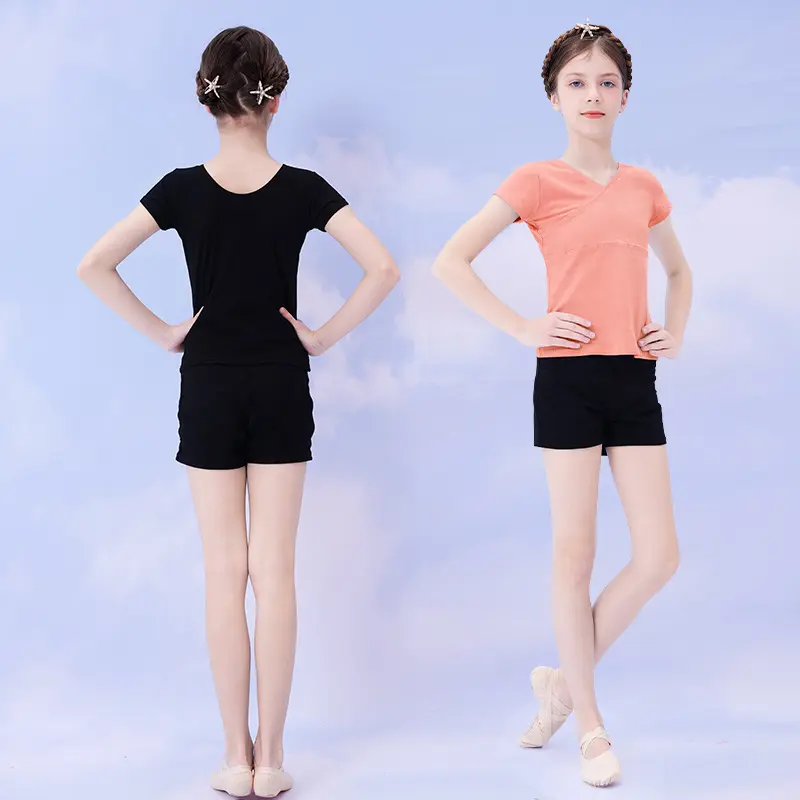 儿童舞蹈服装夏季女童分体练功服