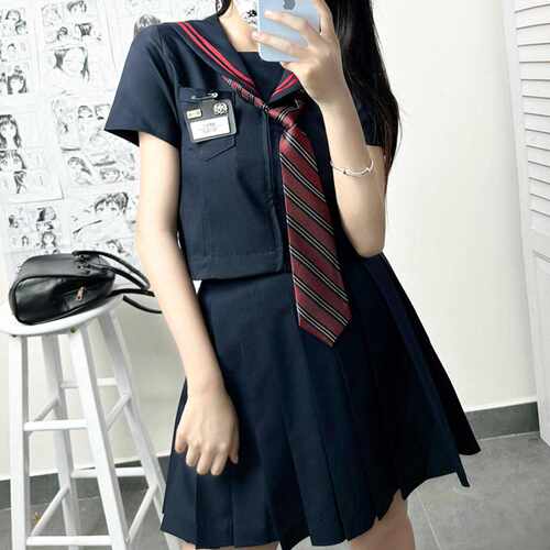 日系正统赤二本水手服制服套装